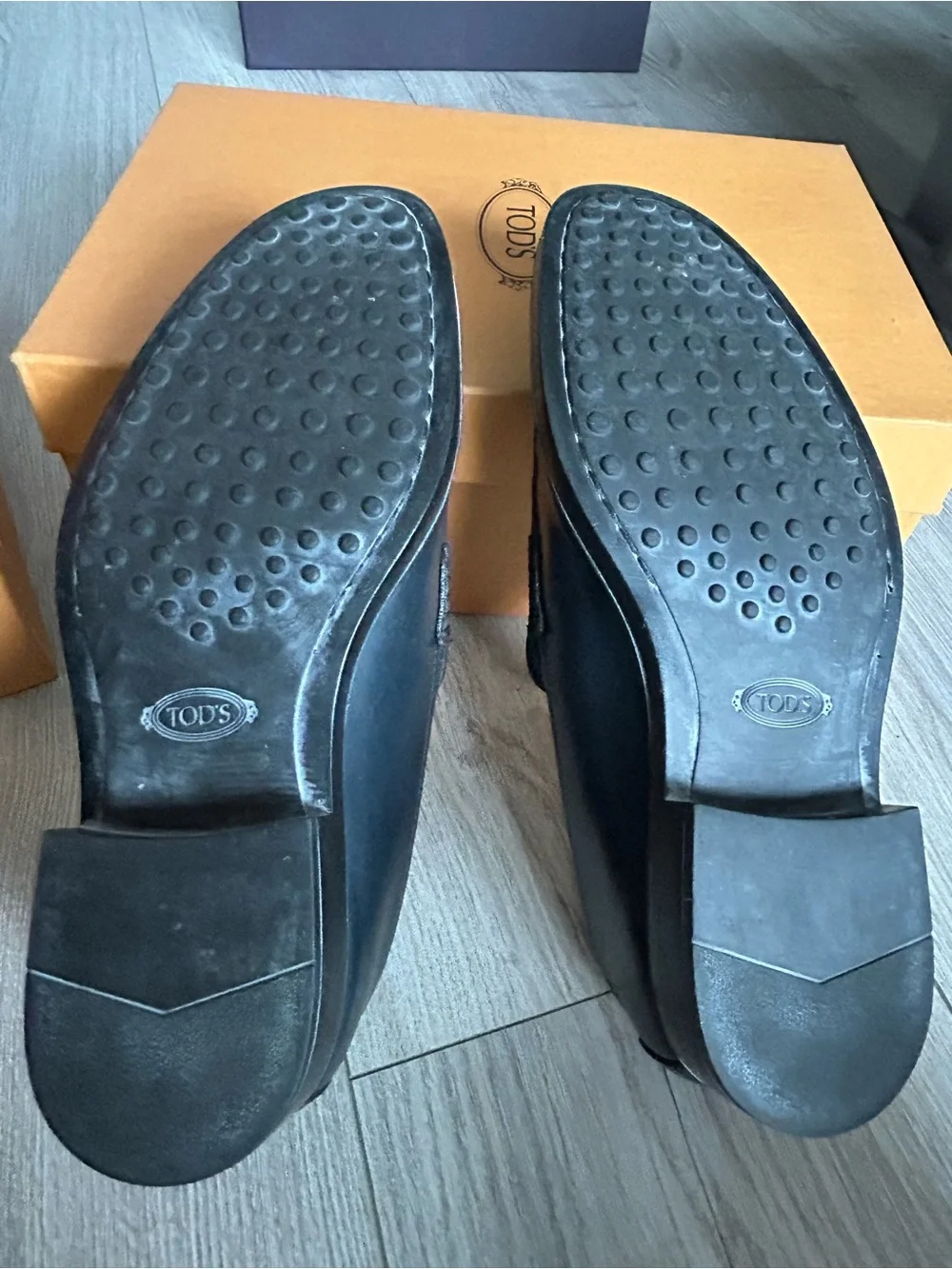 Tod's Black Leather Penny Loafers